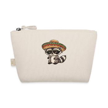 Raccoon Funny Sombrero - Organic Pouch - nature - Front