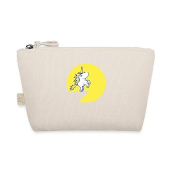 Einhorn Klippe Mond Berg Rund Nacht Süß Cartoon - Bio-Täschchen - Natur - Vorne