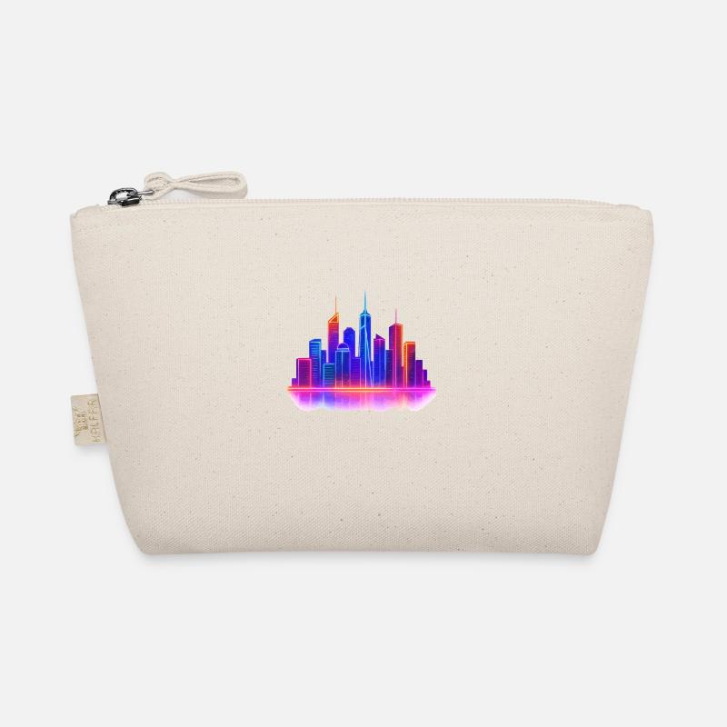 skyline stadt neon Bio-Täschchen