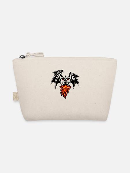 asymmetric black dragon - Bio-Täschchen - Natur - Vorne