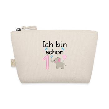 Ich bin schon 1 Kindergeburtstag Elefant - Bio-Täschchen - Natur - Vorne