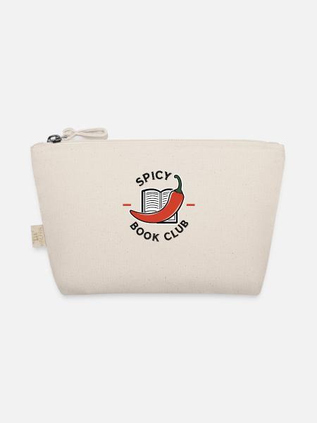 Spicy Book Club – Buch & Chili Design - Organic Pouch - nature - Front