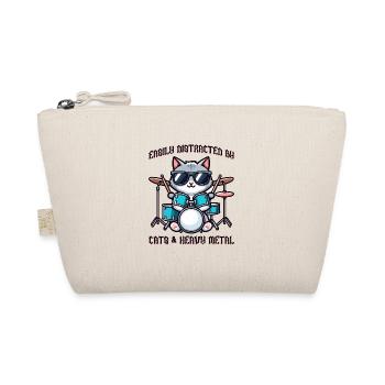 Chat Heavy Metal Musique Humour Drôle Idée Cadeau - Trousse biologique - nature - Devant