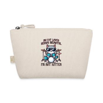 Heavy Metal Katze Musik Humor lustige Geschenkidee - Bio-Täschchen - Natur - Vorne