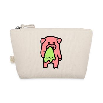 Pig sad / sick 3 - Organic Pouch - nature - Front