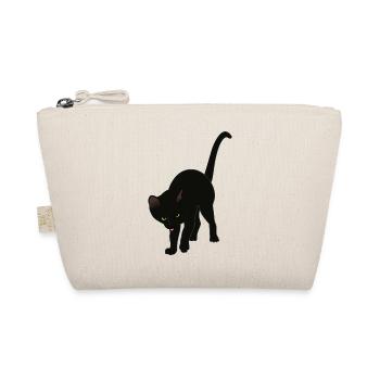 schwarze Katze - Bio-Täschchen - Natur - Vorne