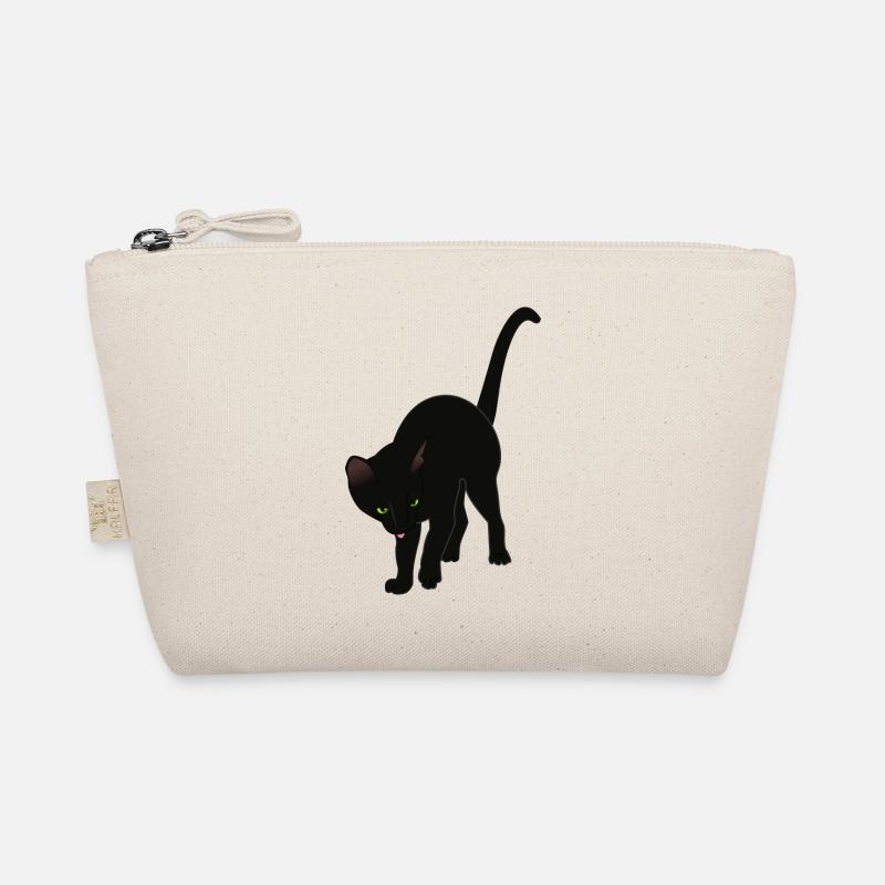 schwarze Katze - Bio-Täschchen - Natur
