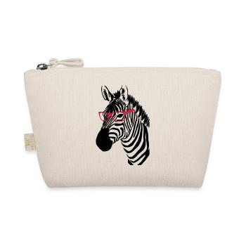 Zebra mit Brille - Bio-Täschchen - Natur - Vorne