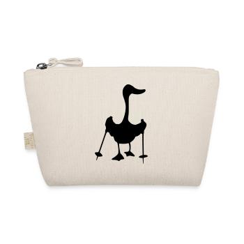 Nordic walking Mallard Silhoutte funny gift - Organic Pouch - nature - Front