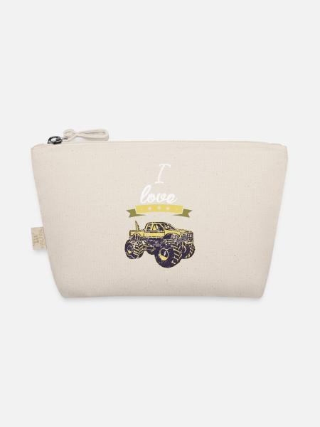 Ich liebe Monstertrucks Geschenk I love - Bio-Täschchen - Natur