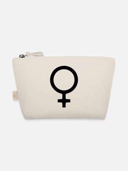 Venus female symbol woman logo icon - Organic Pouch - nature