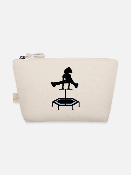 jumping trampolin girl jumpen jump Geschenk - Bio-Täschchen - Natur - Vorne