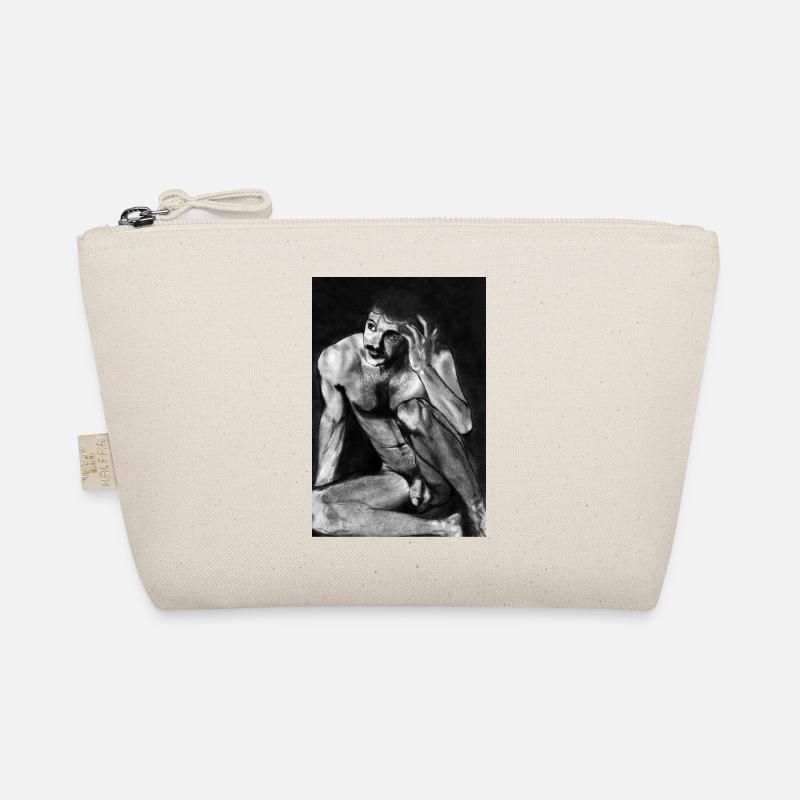 Nackter Mann mit Schnurrbart Bio-Täschchen