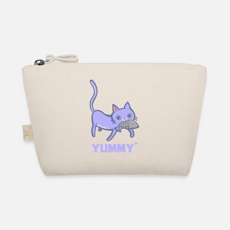 Katze und Fisch - Naschkatze - Bio-Täschchen - Natur