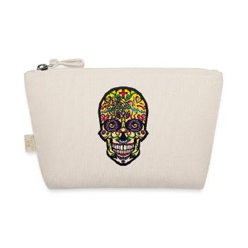 mexican head skull mexican fantasy skull - Organic Pouch - nature - Front