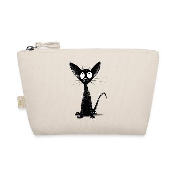Funny Little Cute Black Cat - Organic Pouch - nature - Front