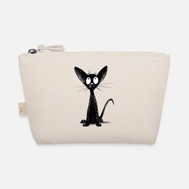 Funny Little Cute Black Cat Organic Pouch