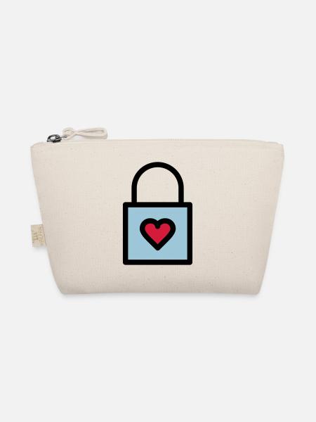 Padlock, love lock - Organic Pouch - nature - Front