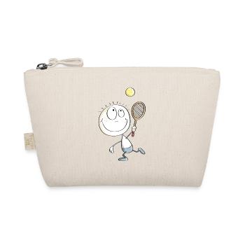 Funny tennis player stick figure - Organic Pouch - nature - Front