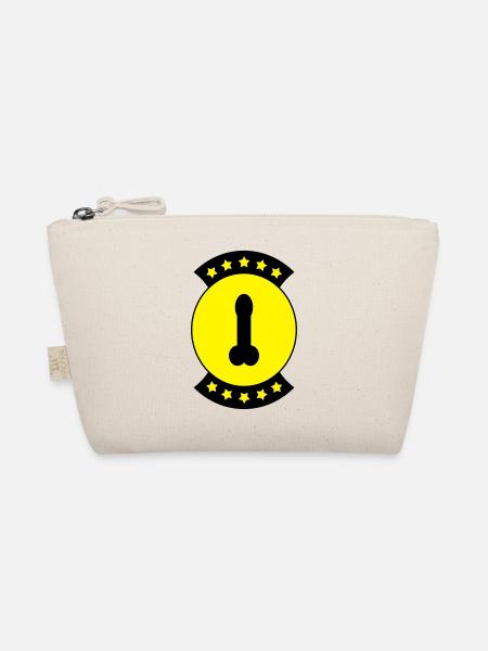 Penis badge 2 c. - Organic Pouch - nature - Front