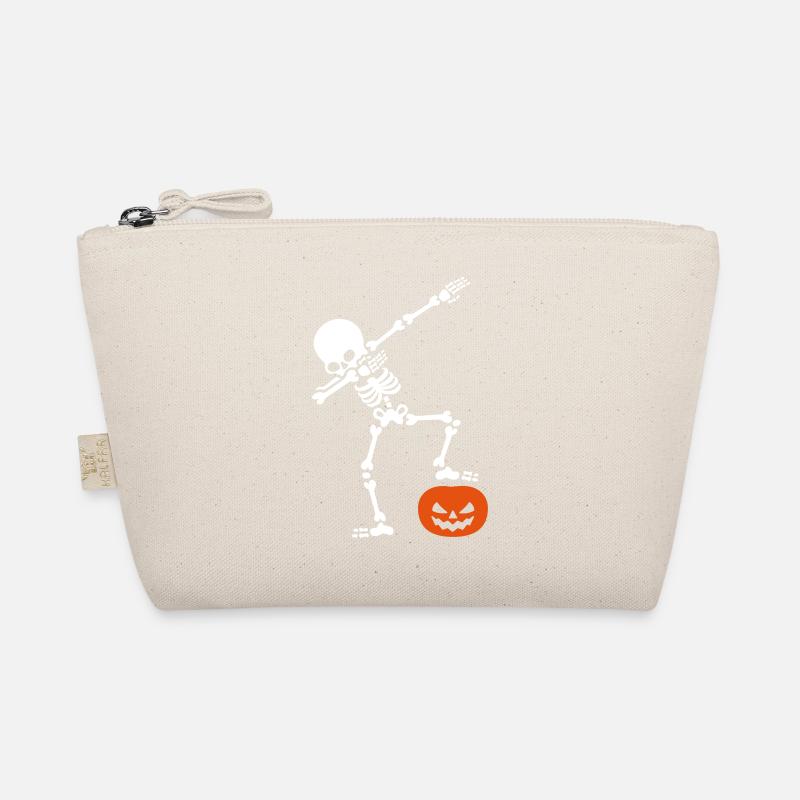 DABBING Skelett DAB Kürbiskopf Halloween - Bio-Täschchen - Natur