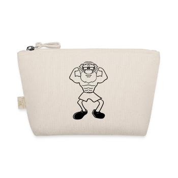alt opa grossvater hornbrille bart bodybuilder sta - Bio-Täschchen - Natur - Vorne