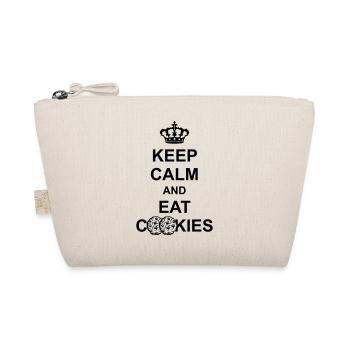 krone keep calm and eat cookies koenig poster cook - Bio-Täschchen - Natur - Vorne