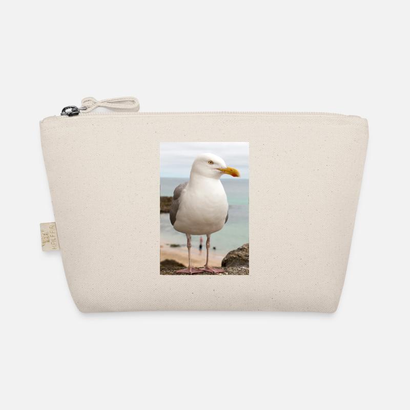 Herring Gull (Larus argentatus) on the beach Gull Organic Pouch