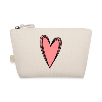 Heart Pink Scribble Doodle Gift Love - Organic Pouch - nature - Front