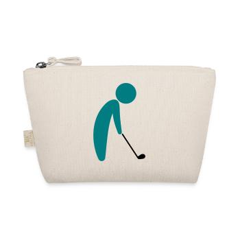 A golfer about to tee - Organic Pouch - nature - Front