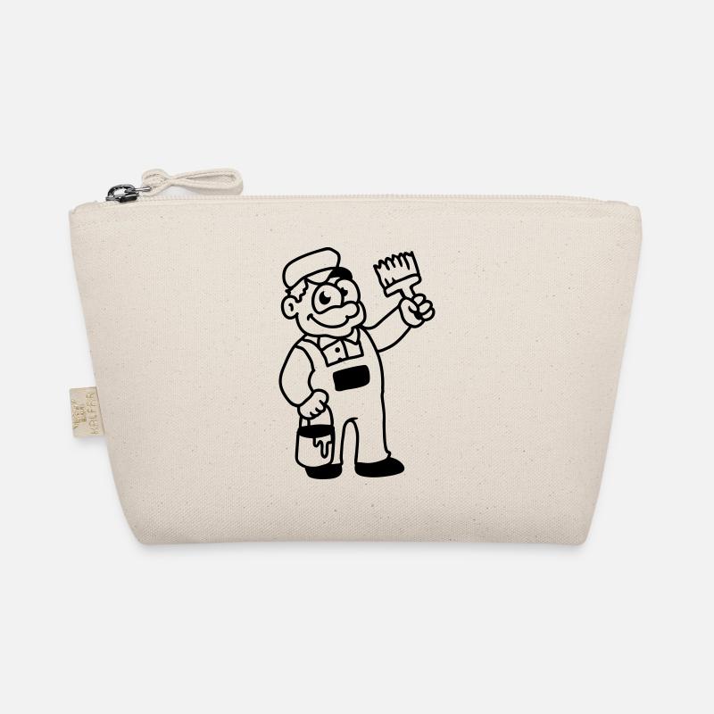 Painter with brush and paint - line Organic Pouch
