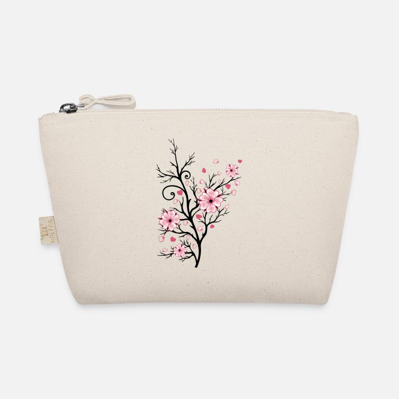 Cherry Tree Cherry Blossoms with Hearts Sakura Spring Organic Pouch