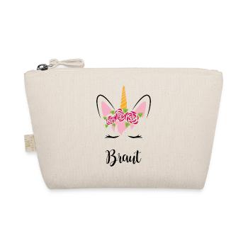 Einhorn JGA Braut Hochzeit Junggesellinnenabschied - Bio-Täschchen - Natur - Vorne