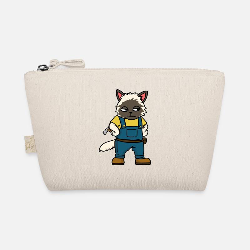 Craftsmen Construction site Carpenter Professions Cat Organic Pouch
