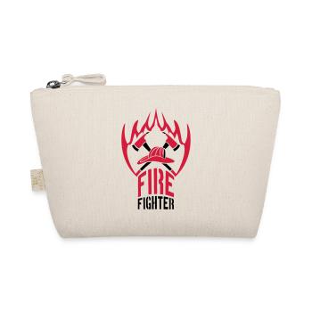 Fire flame helmet 2 axes firefighter - Organic Pouch - nature - Front