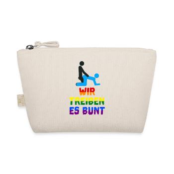 Wir treiben es bunt! funny gay pride - Bio-Täschchen - Natur - Vorne