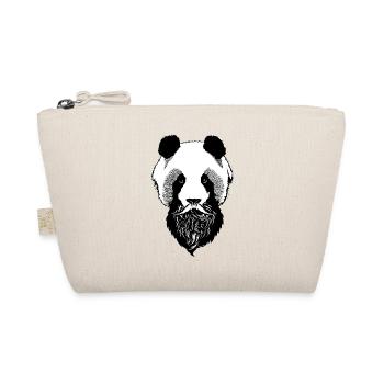 panda head mustache mustache mustache bearded beard - Organic Pouch - nature - Front