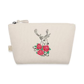 Deer Deer Antlers Roses October-Fest - Organic Pouch - nature - Front
