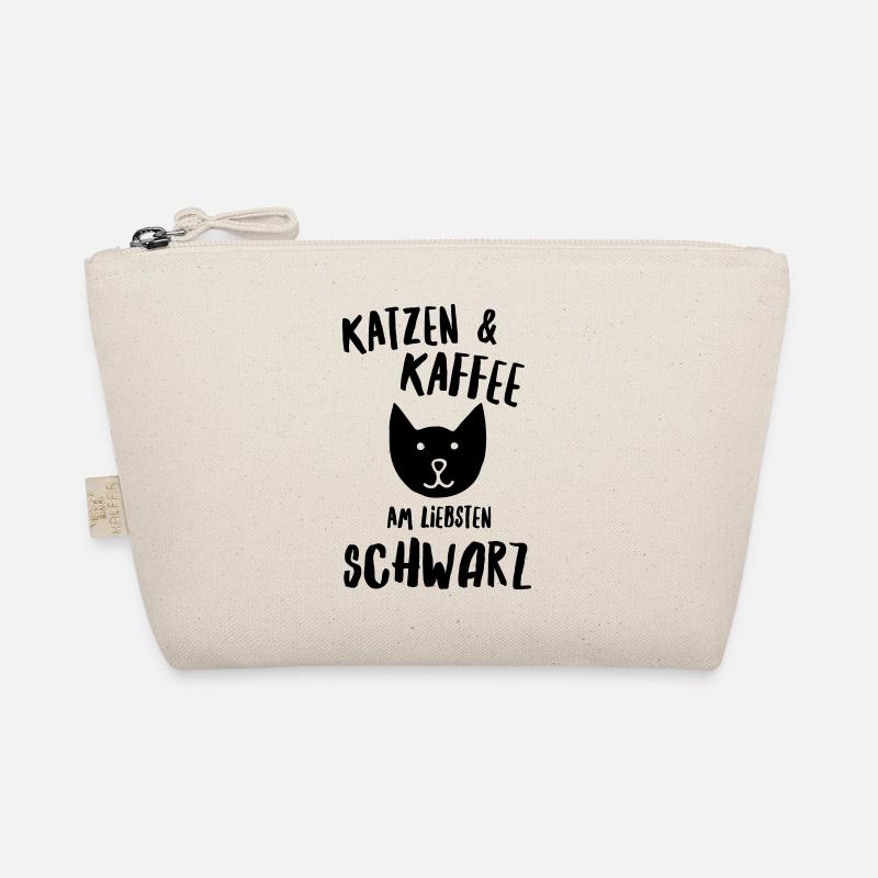 Katzen und Kaffee schwarz Bio-Täschchen