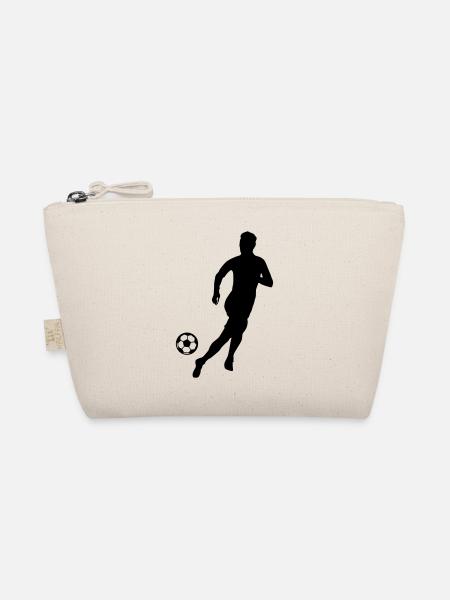 fussballer fussball silhouette - Bio-Täschchen - Natur