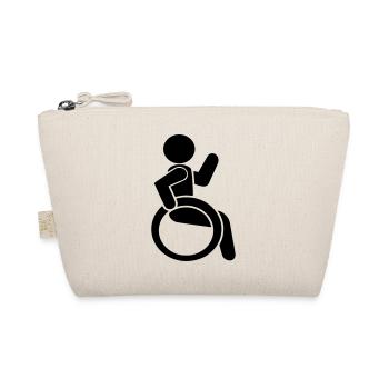 Waving wheelchair user # - Organic Pouch - nature - Front