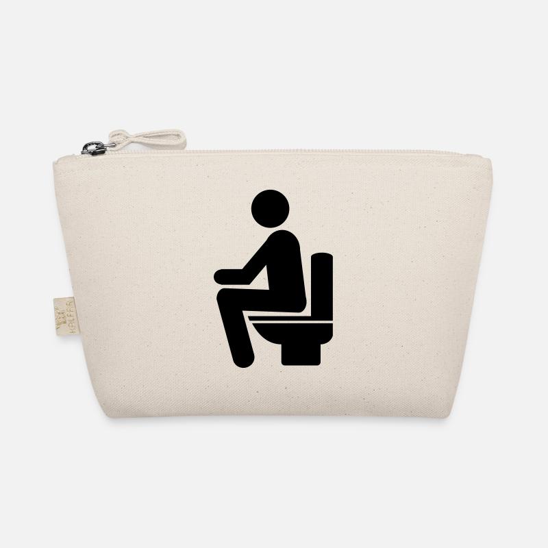 MANN AUF TOILETTE Bio-Täschchen