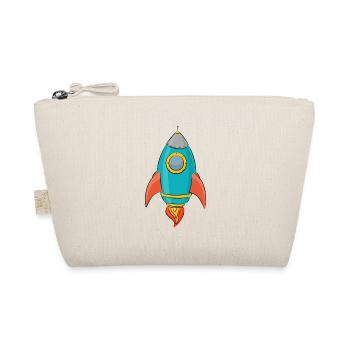 classic space rocket in space moon vintage 50s car - Organic Pouch - nature - Front