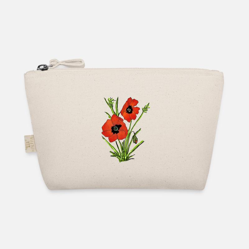 Mohnblumen, Poppy - Bio-Täschchen - Natur