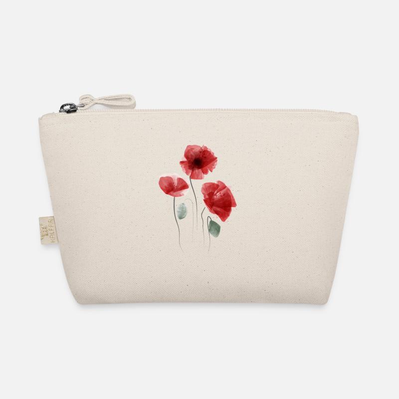 Mohn Aquarell - Bio-Täschchen - Natur