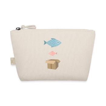 Großer Fisch, kleiner Fisch, Pappkarton - Bio-Täschchen - Natur - Vorne