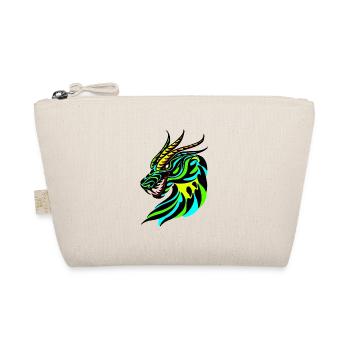 Green, blue and yellow dragon head - Organic Pouch - nature - Front