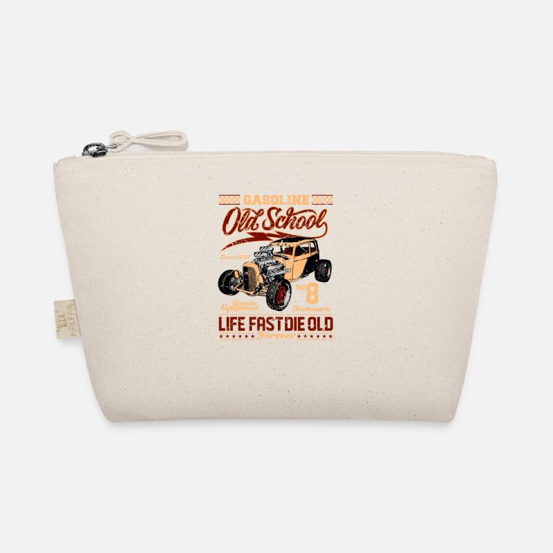 Old School Rockabilly Hot Rod - Bio-Täschchen - Natur