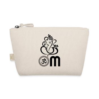 Black OM, Om, Hindu Om, Om Symbol, Ganesh OM - Organic Pouch - nature - Front