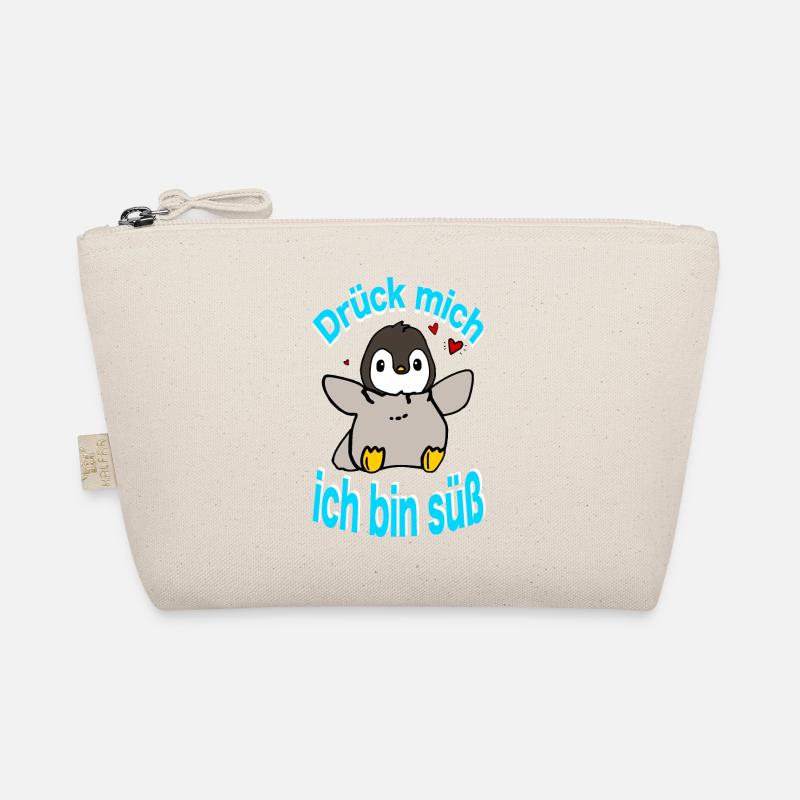Pinguin Drück mich - Bio-Täschchen - Natur